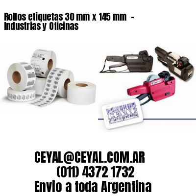 Rollos etiquetas 30 mm x 145 mm  – Industrias y Oficinas