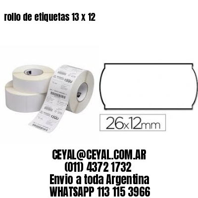 rollo de etiquetas 13 x 12