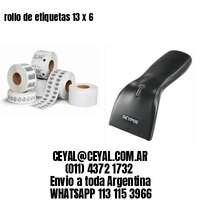 rollo de etiquetas 13 x 6