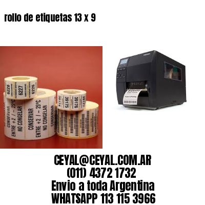 rollo de etiquetas 13 x 9