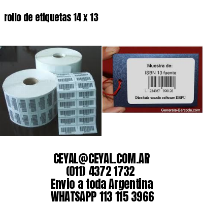 rollo de etiquetas 14 x 13
