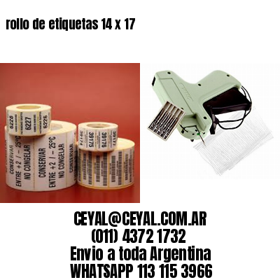 rollo de etiquetas 14 x 17
