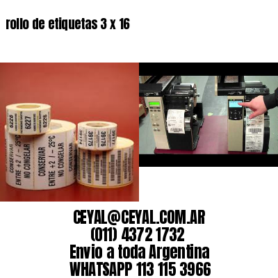 rollo de etiquetas 3 x 16