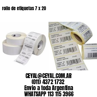 rollo de etiquetas 7 x 20