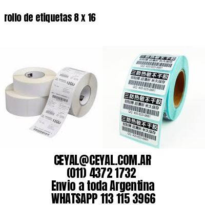 rollo de etiquetas 8 x 16