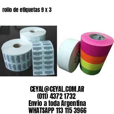 rollo de etiquetas 9 x 3