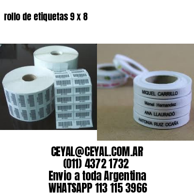 rollo de etiquetas 9 x 8