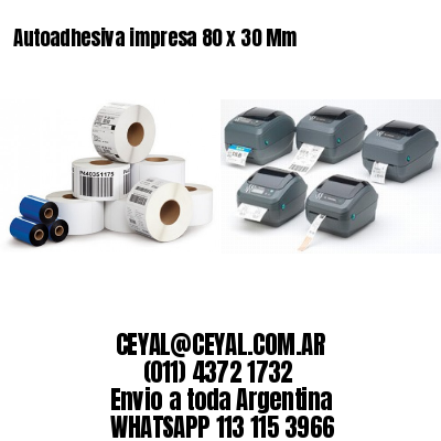 Autoadhesiva impresa 80 x 30 Mm
