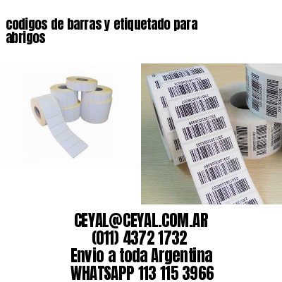 codigos de barras y etiquetado para  abrigos