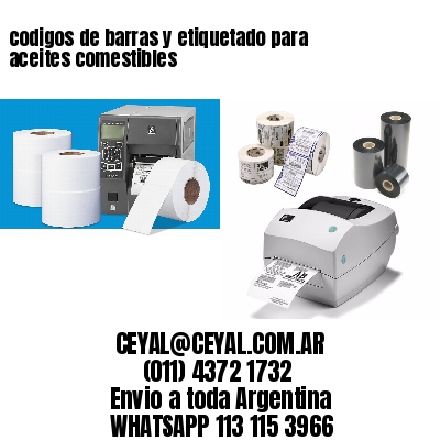 codigos de barras y etiquetado para  aceites comestibles