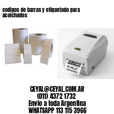 codigos de barras y etiquetado para  acolchados