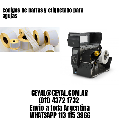 codigos de barras y etiquetado para  agujas