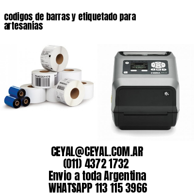 codigos de barras y etiquetado para  artesanías