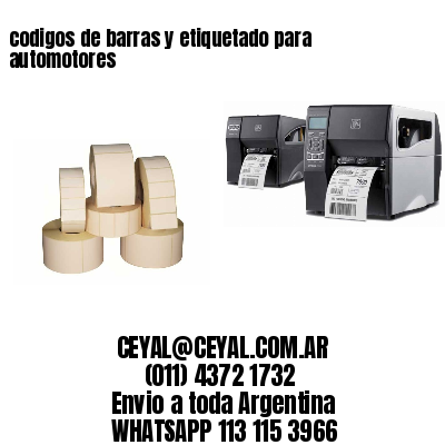 codigos de barras y etiquetado para  automotores