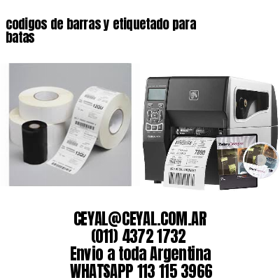 codigos de barras y etiquetado para  batas