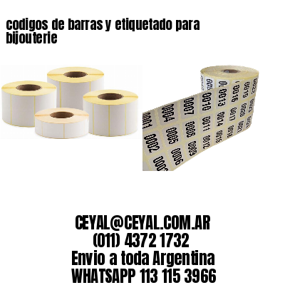 codigos de barras y etiquetado para  bijouterie
