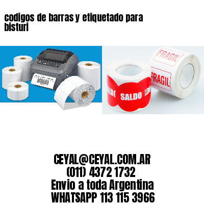 codigos de barras y etiquetado para  bisturi