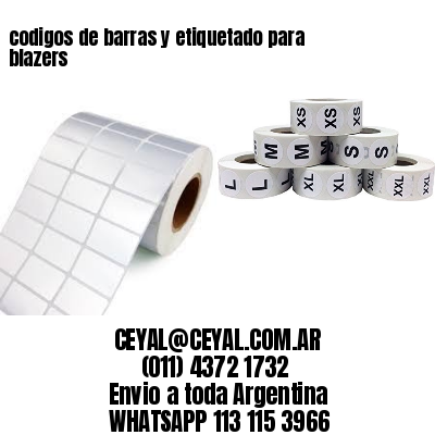 codigos de barras y etiquetado para  blazers