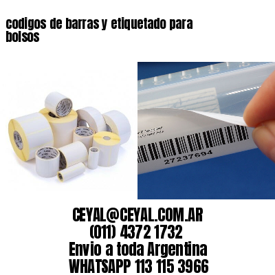 codigos de barras y etiquetado para  bolsos