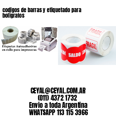 codigos de barras y etiquetado para  bolígrafos