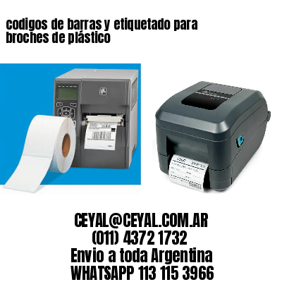 codigos de barras y etiquetado para  broches de plástico