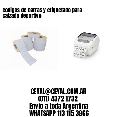 codigos de barras y etiquetado para  calzado deportivo