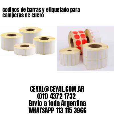 codigos de barras y etiquetado para  camperas de cuero