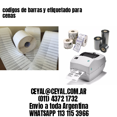codigos de barras y etiquetado para  cenas