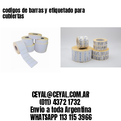 codigos de barras y etiquetado para  cubiertas