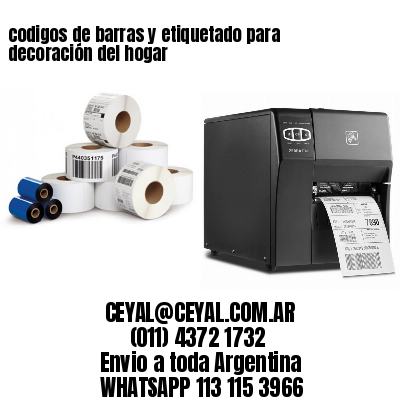codigos de barras y etiquetado para  decoración del hogar