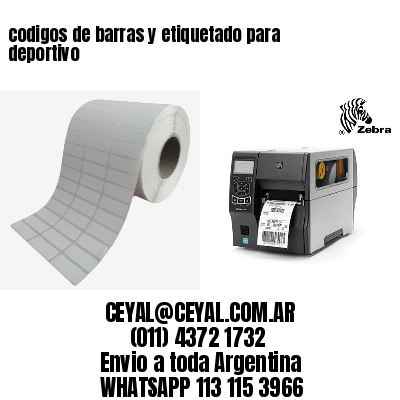 codigos de barras y etiquetado para  deportivo