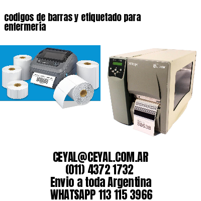 codigos de barras y etiquetado para  enfermería