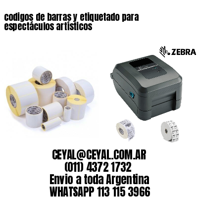 codigos de barras y etiquetado para  espectáculos artísticos