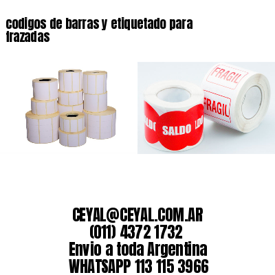 codigos de barras y etiquetado para  frazadas