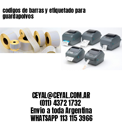 codigos de barras y etiquetado para  guardapolvos