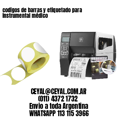 codigos de barras y etiquetado para  instrumental médico