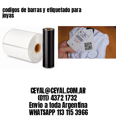 codigos de barras y etiquetado para  joyas
