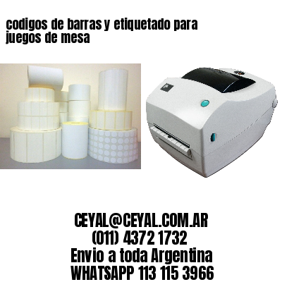 codigos de barras y etiquetado para  juegos de mesa