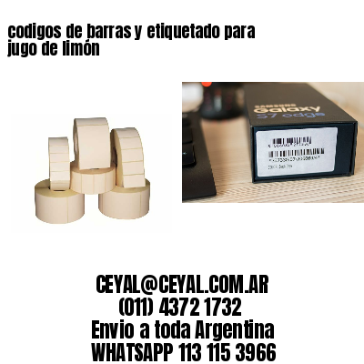 codigos de barras y etiquetado para  jugo de limón