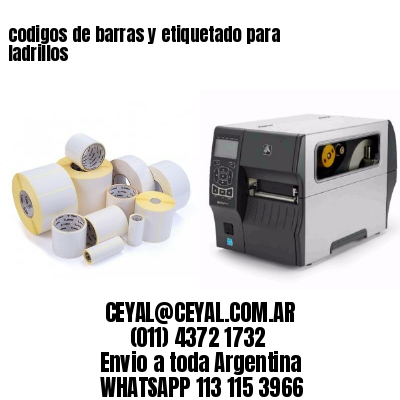 codigos de barras y etiquetado para  ladrillos