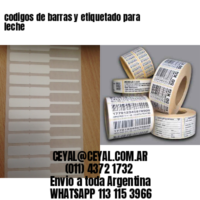 codigos de barras y etiquetado para  leche