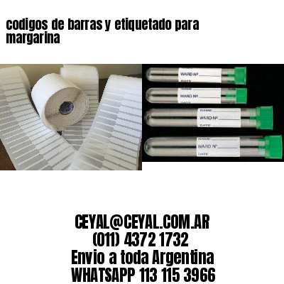 codigos de barras y etiquetado para  margarina