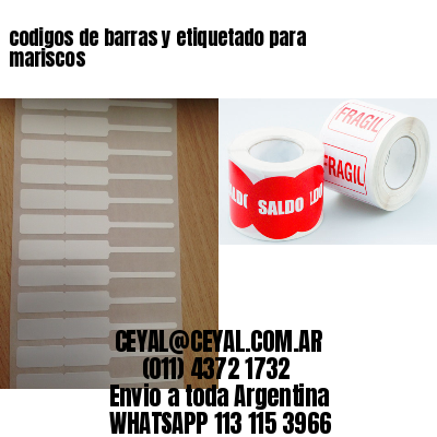 codigos de barras y etiquetado para  mariscos