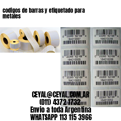codigos de barras y etiquetado para  metales