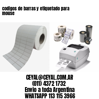 codigos de barras y etiquetado para  mouse