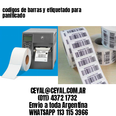 codigos de barras y etiquetado para  panificado