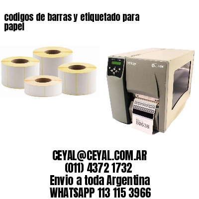codigos de barras y etiquetado para  papel