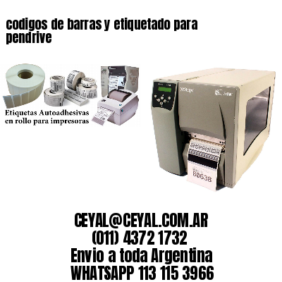 codigos de barras y etiquetado para  pendrive