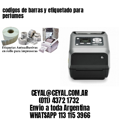 codigos de barras y etiquetado para  perfumes