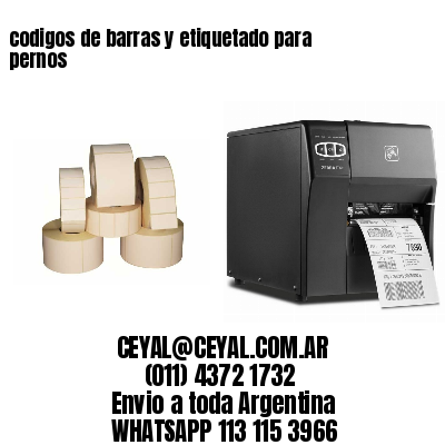 codigos de barras y etiquetado para  pernos